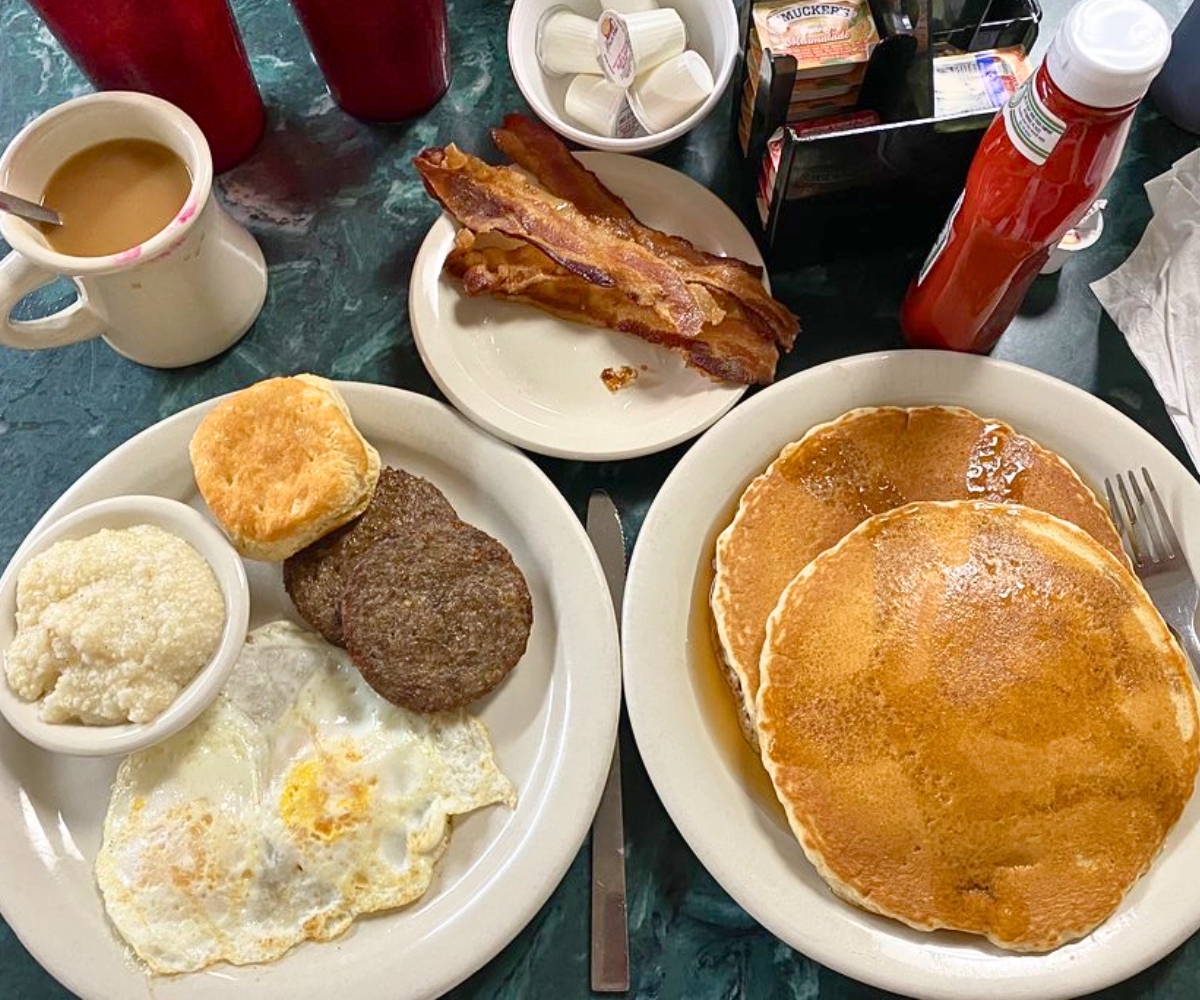 spread at Clary's Cafe in Savannah, Georgia