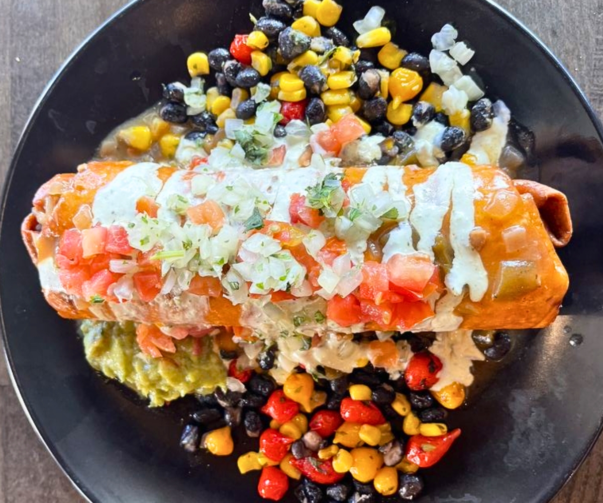 Pork Barbacoa Chimichanga at Steamworks Brewing Company in Durango, Colorado
