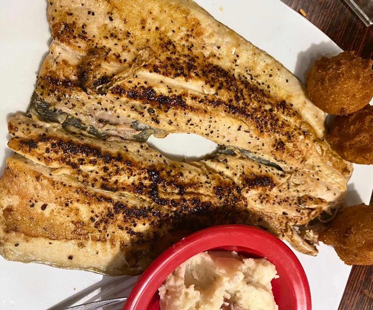 Lemon Pepper Trout at 13 Bones in Mount Airy, North Carolina
