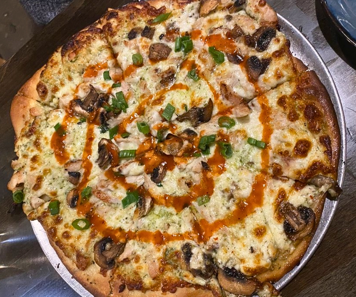 Buffalo Chicken Piza at Steamworks Brewing Company in Durango, CO