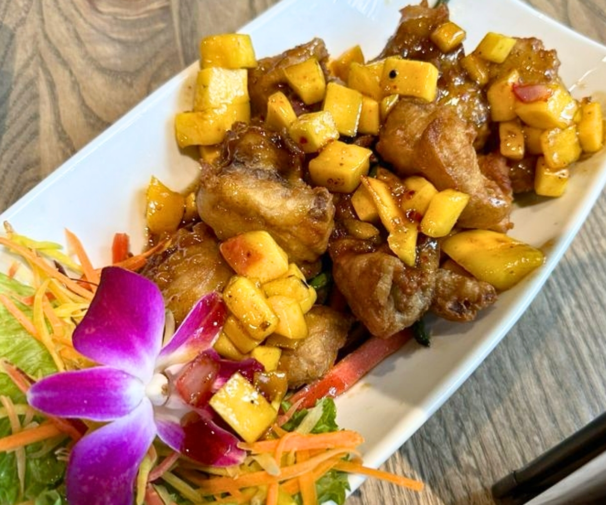 Mango Duck at Bamboo Penny's in Leawood, Kansas