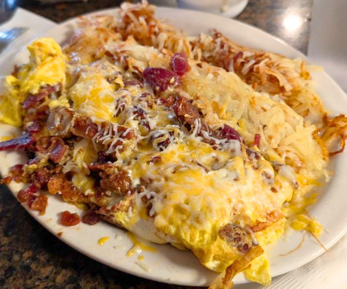Bacon and Sausage Omelette at Sill's Cafe in Layton, UT
