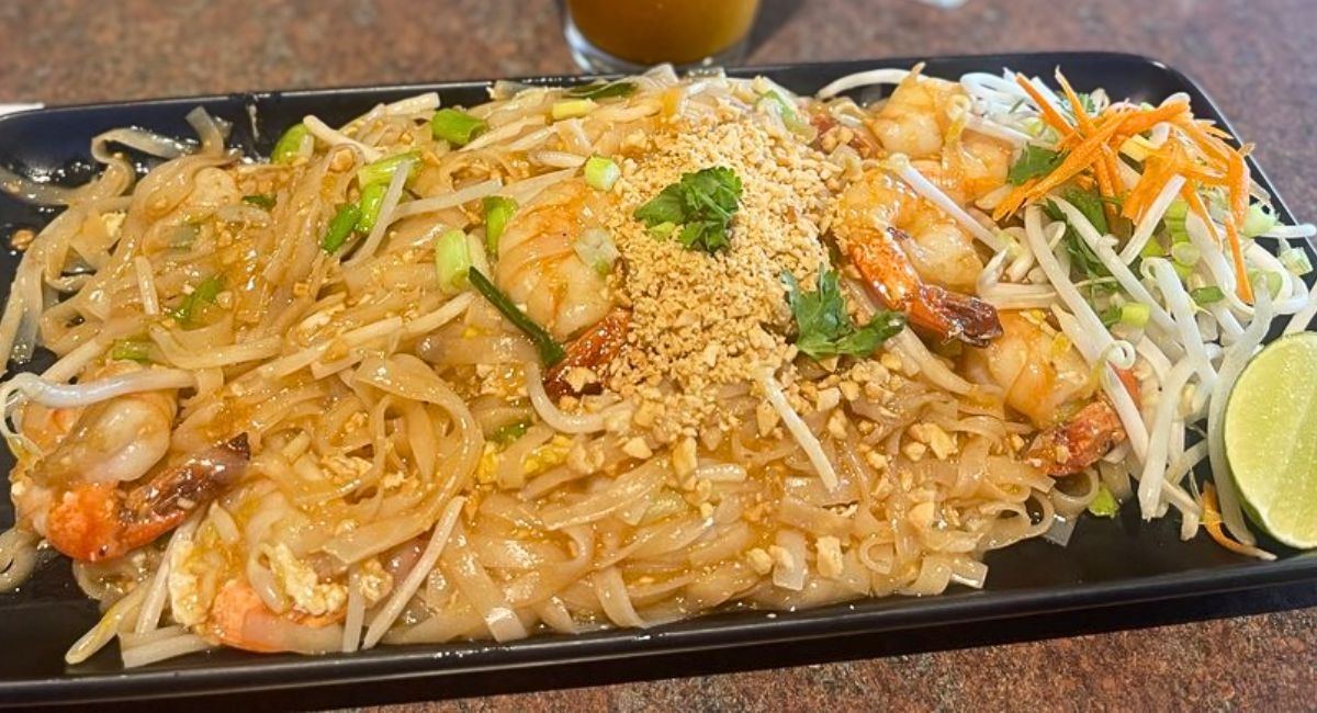 Shrimp Pad Thai at Lemongrass Thai Restaurant in Billings, MT
