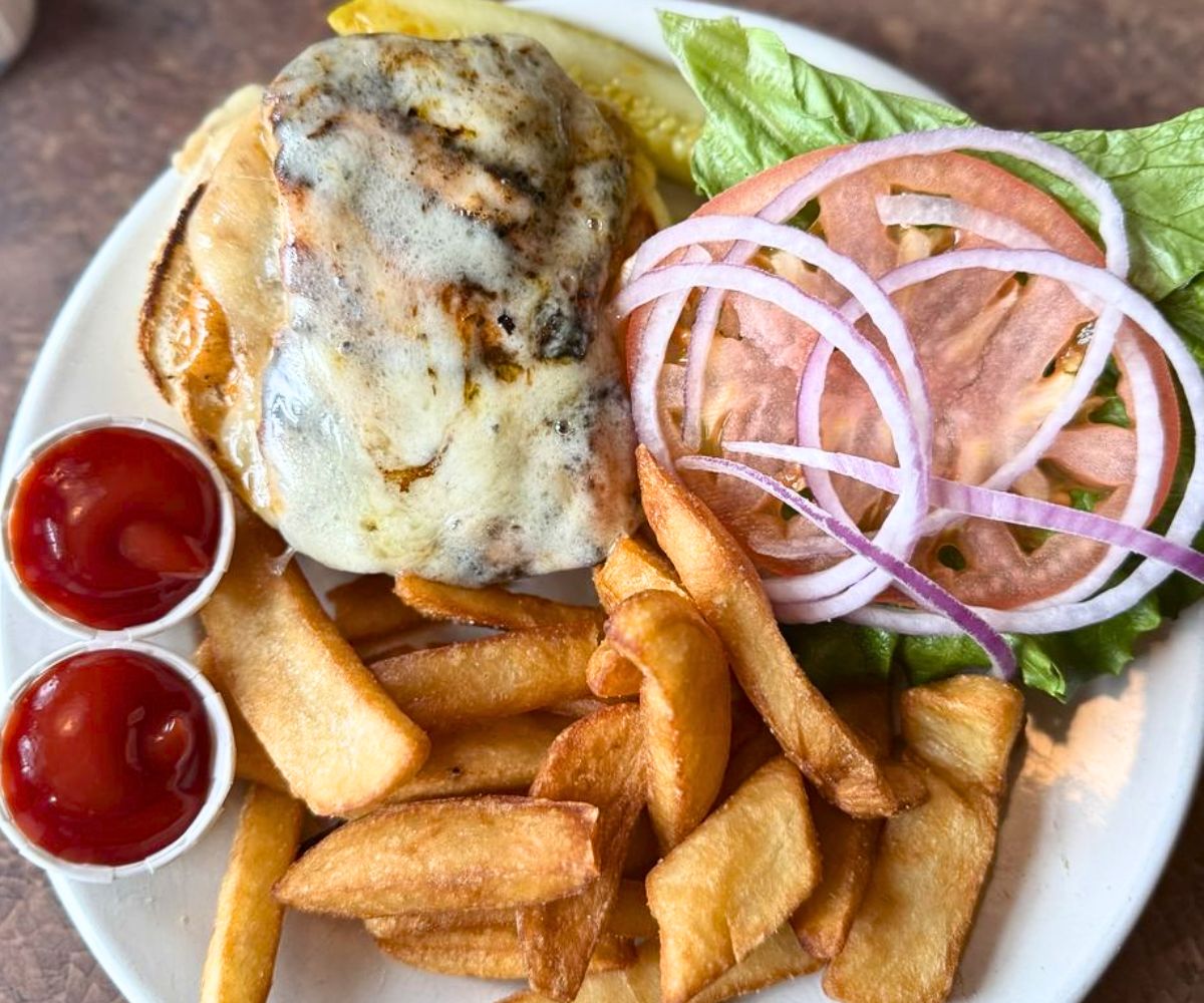 Salmon Burger at Zoey's Double Hex in Manchester, VT