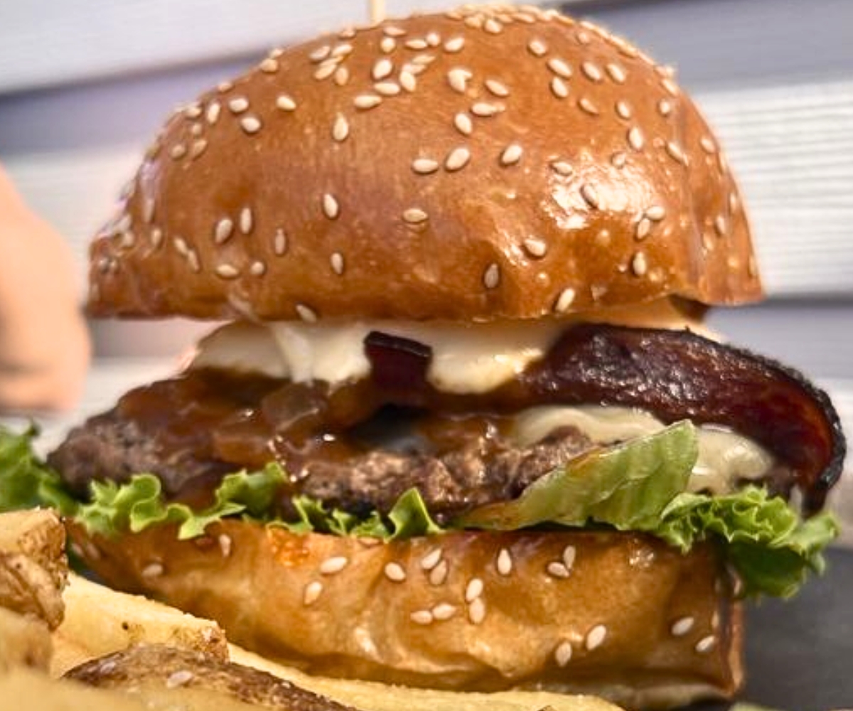 Mushroom Burger at Chomp Kitchen & Drinks in Warren, RI