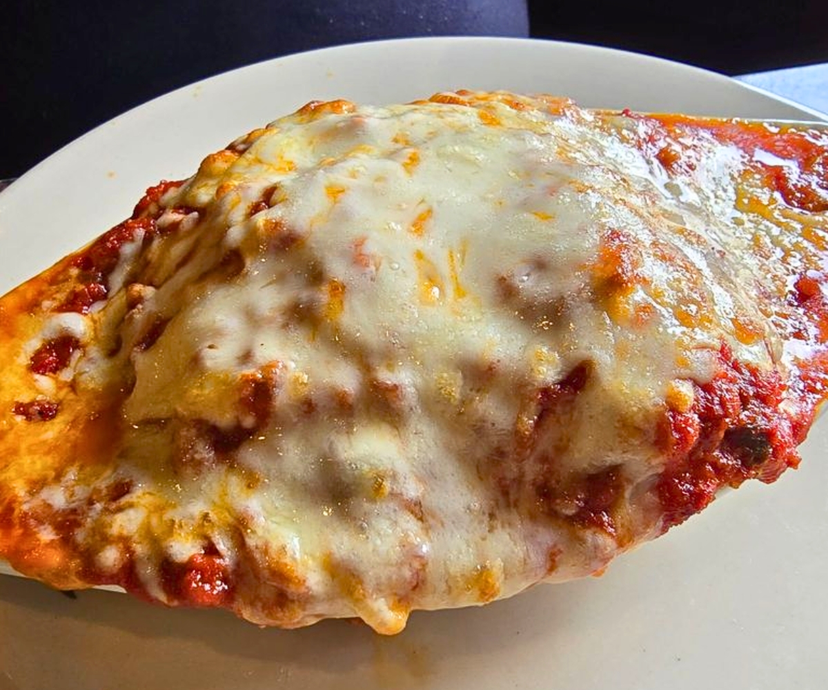 lasagna at Leonardo's Italian Grille in Romulus, Michigan