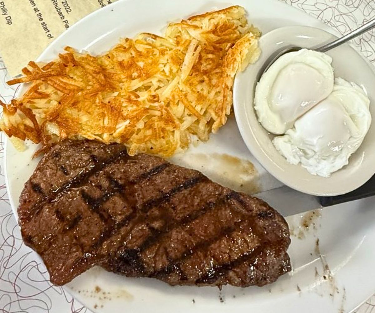 Grilled Steak and Eggs at J's Prairie Rose in Laramie, Wyoming
