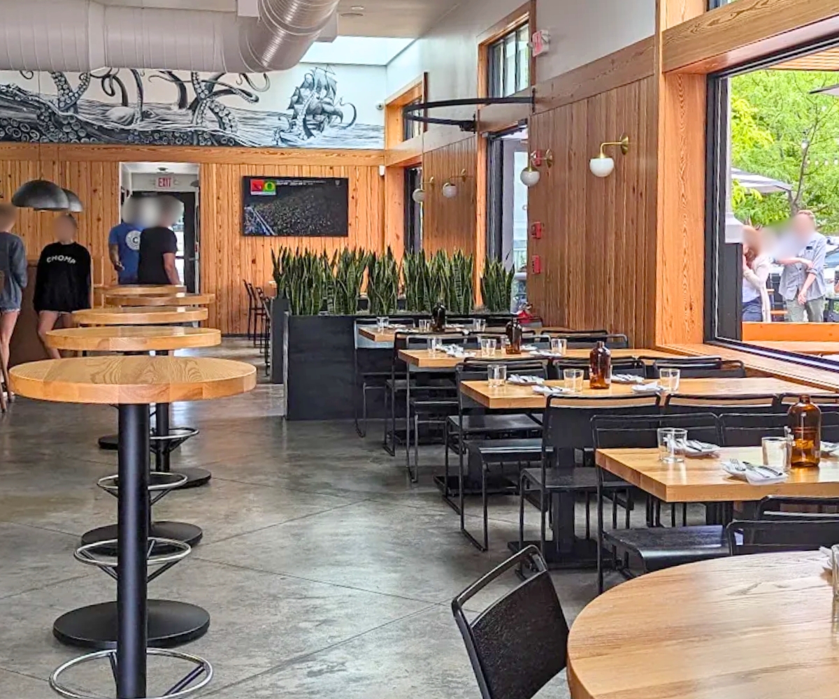 interior of Chomp Kitchen & Drinks in Warren, Rhode Island