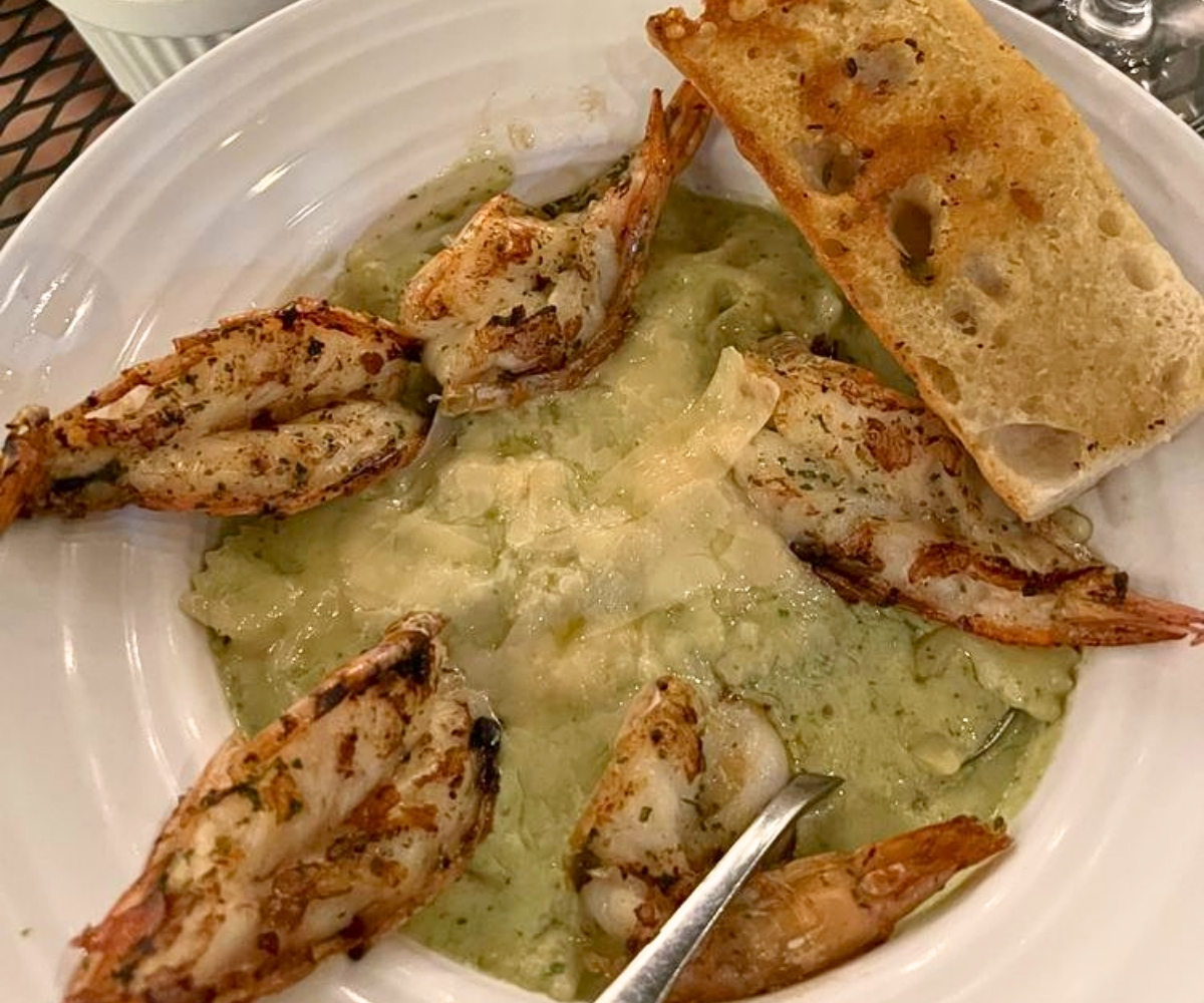 Garlic Shrimp Pasta at Yellow Brix Restaurant in Carlsbad, NM