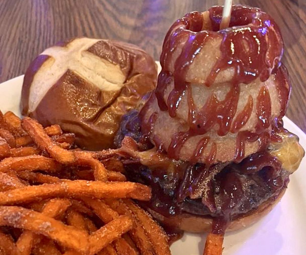 burger at Foodie Garage Eatery in Dubuque, IA