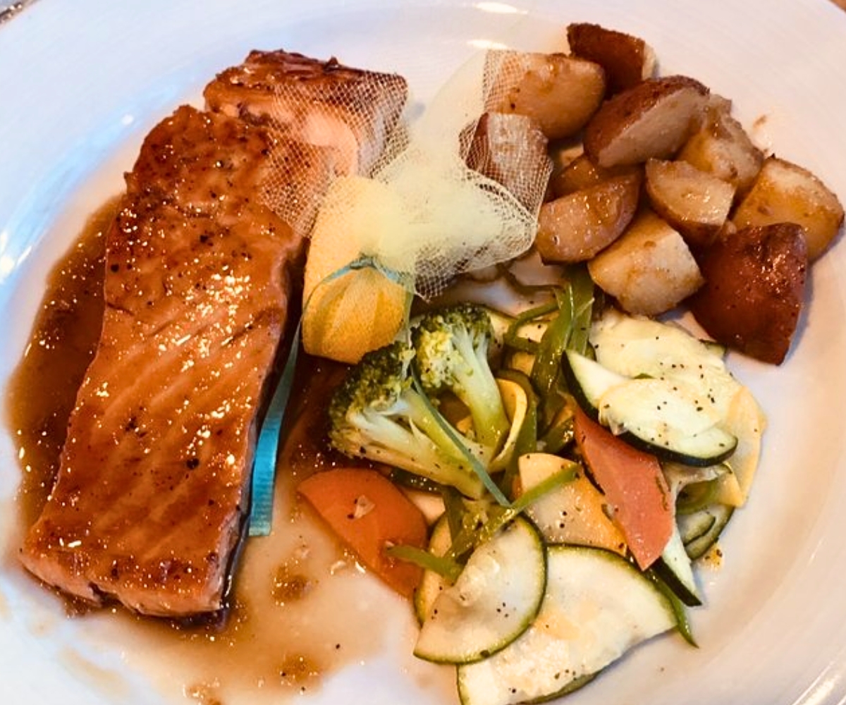 Honey Bourbon Salmon at Cool Springs Fish Bar & Restaurant in Dover, Delaware