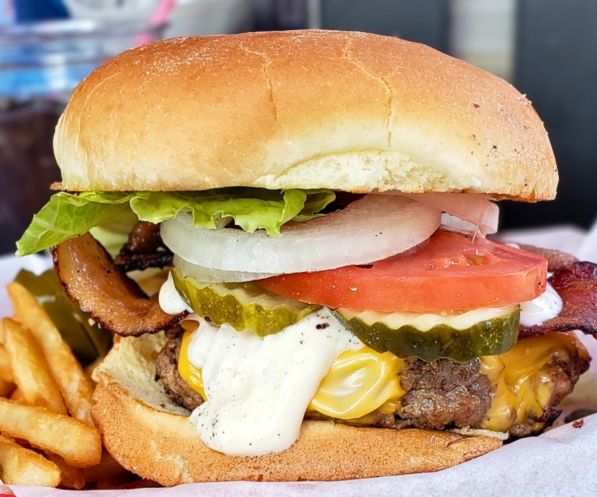 Bacon cheeseburger at Lewie's Burgers & Brews in Lead, SD
