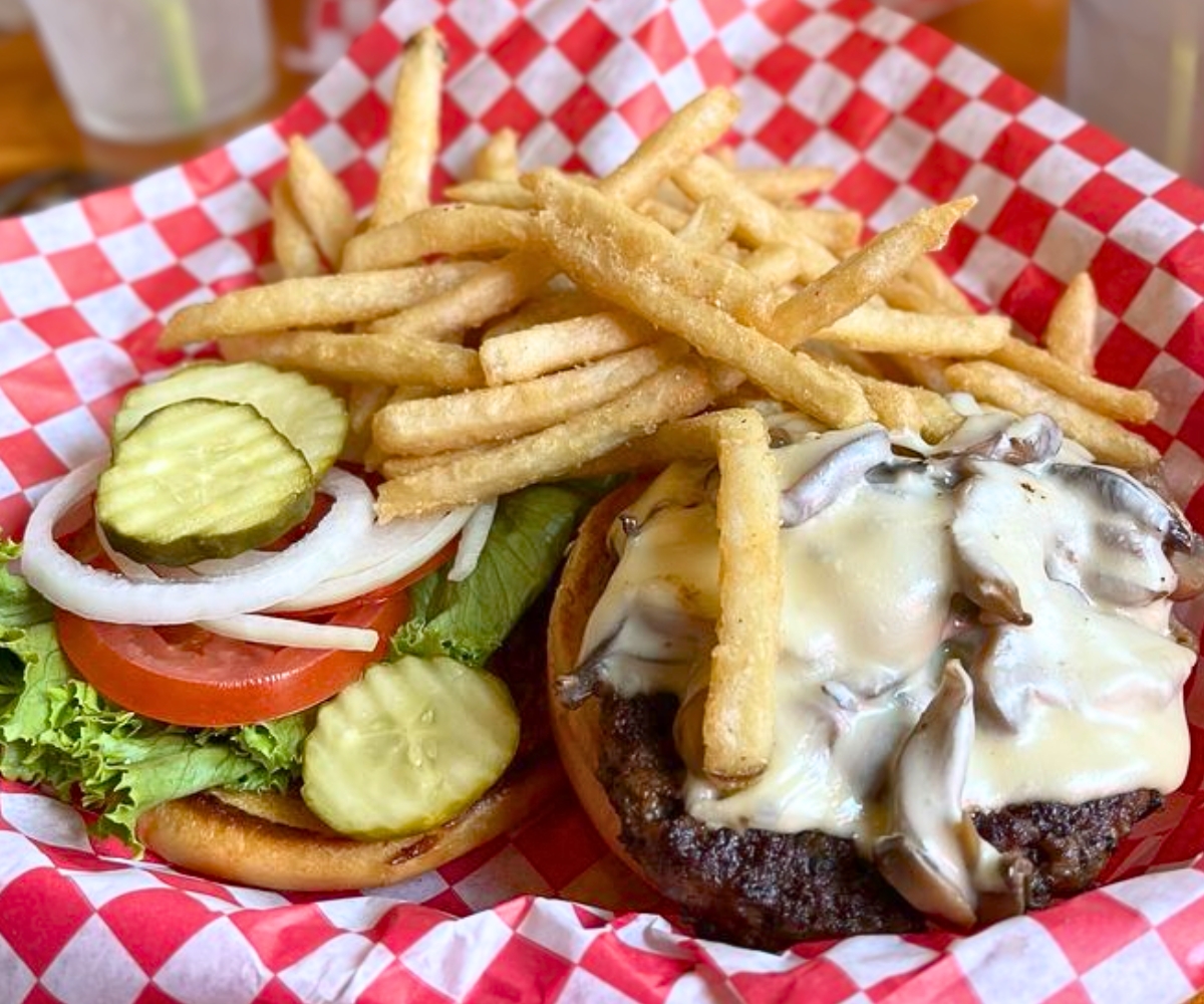 Mushroom Swiss at Lewie's Burgers & Brews in Lead, SD
