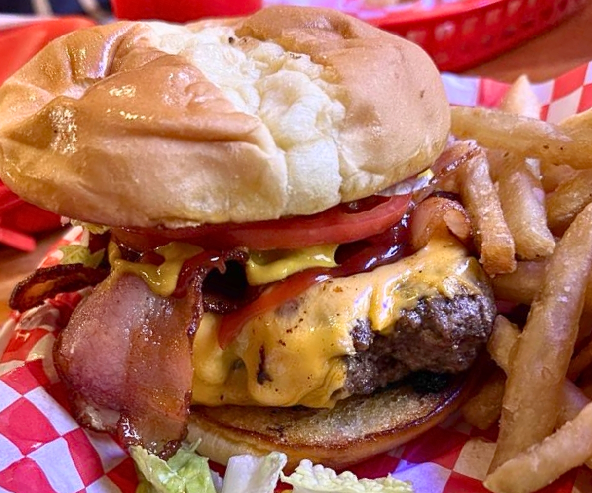 Bacon cheeseburger at Lewie's Burgers & Brews in Lead, South Dakota