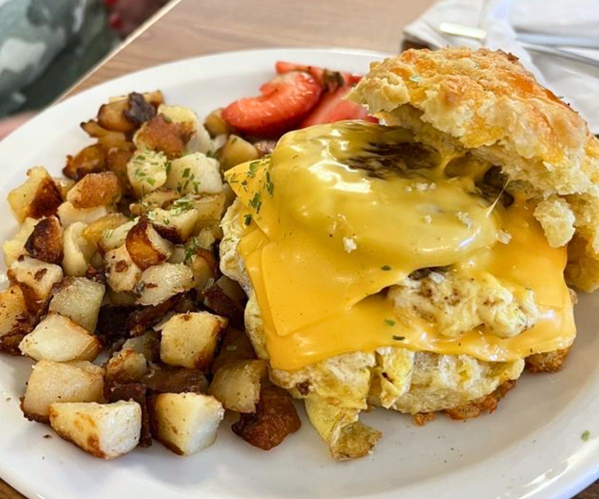 Sausage Biscuit Sandwich at Lemon Tree Café in Omaha, Nebraska