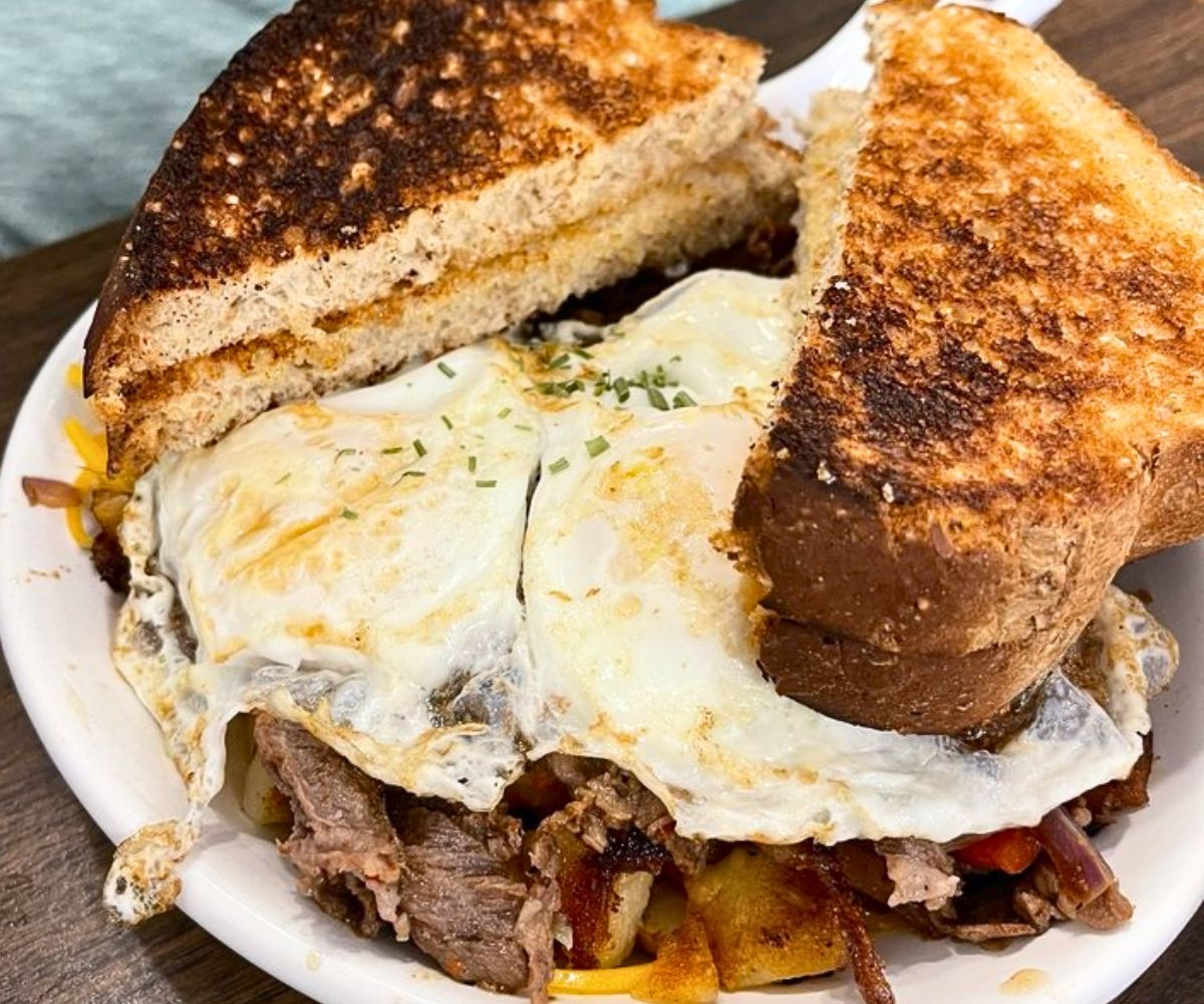 Philly Steak Hash at Lemon Tree Café in Omaha, Nebraska