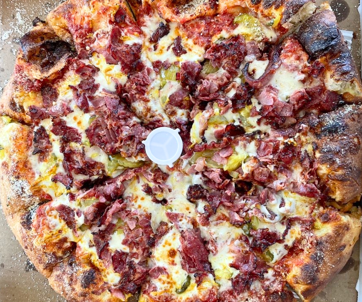 Pastrami Pizza at Anthony's Pizza & Pasta in Corona, CA