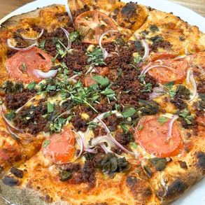 The Zia Pie at Cloudcroft Brewing Company in Cloudcroft, NM