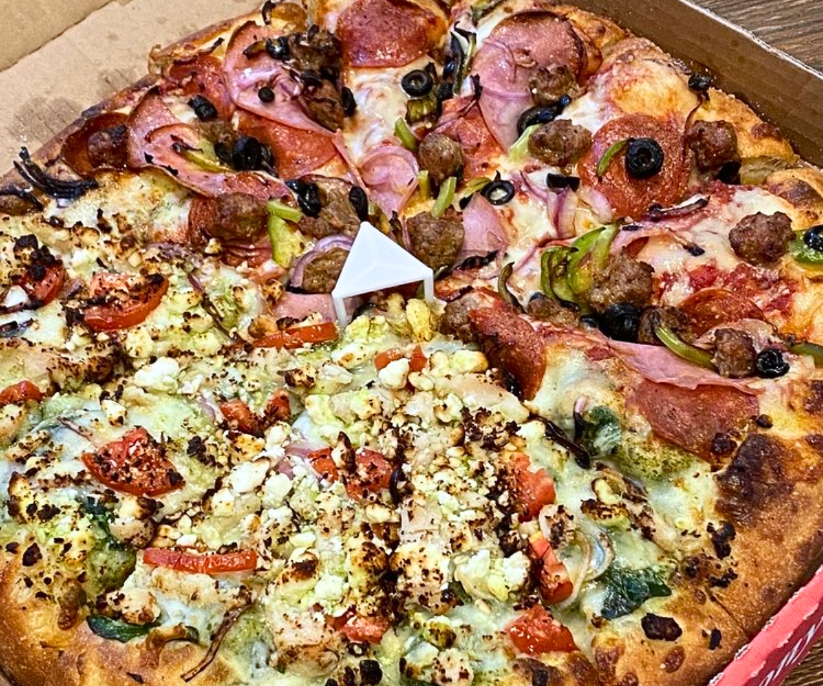 half-and-half pizza at Anthony's Pizza & Pasta in Corona, CA