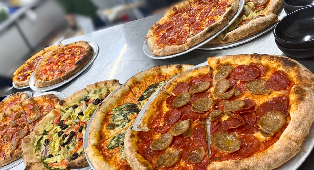 pizzas at Cloudcroft Brewing Company in Cloudcroft, New Mexico