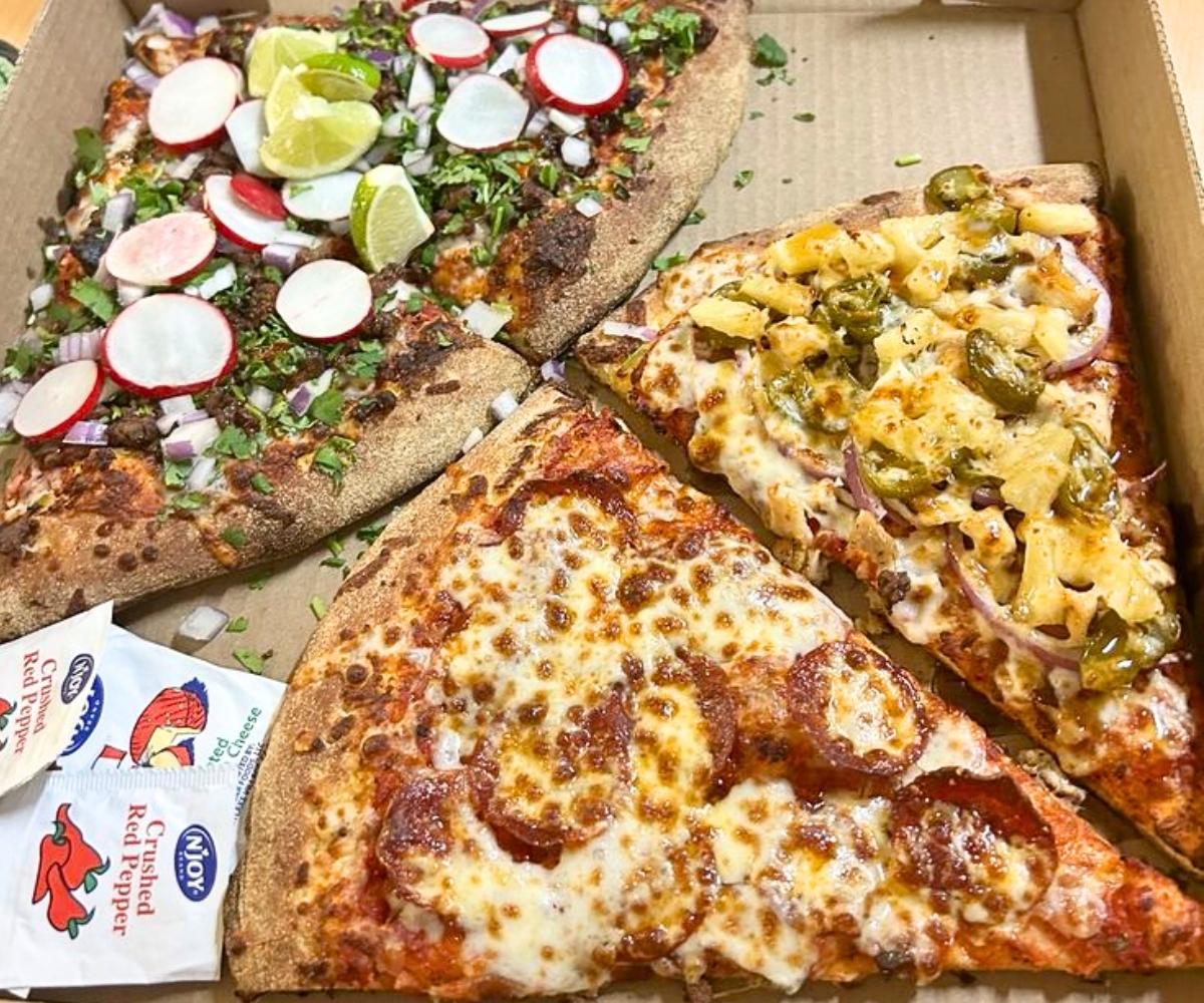 pizzas at Rayo’s Pizza in Hayward, California