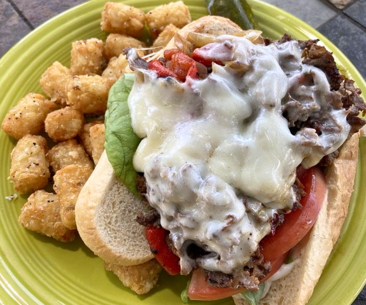 Philly Cheesesteak at Charlotte's Cafe in Berkeley Springs, WV