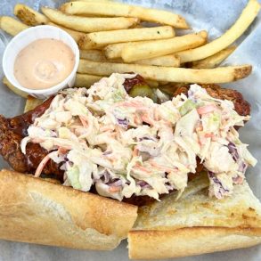 Fried Chicken Po Boy at Frenchie’s On 3rd in McCall, Idaho
