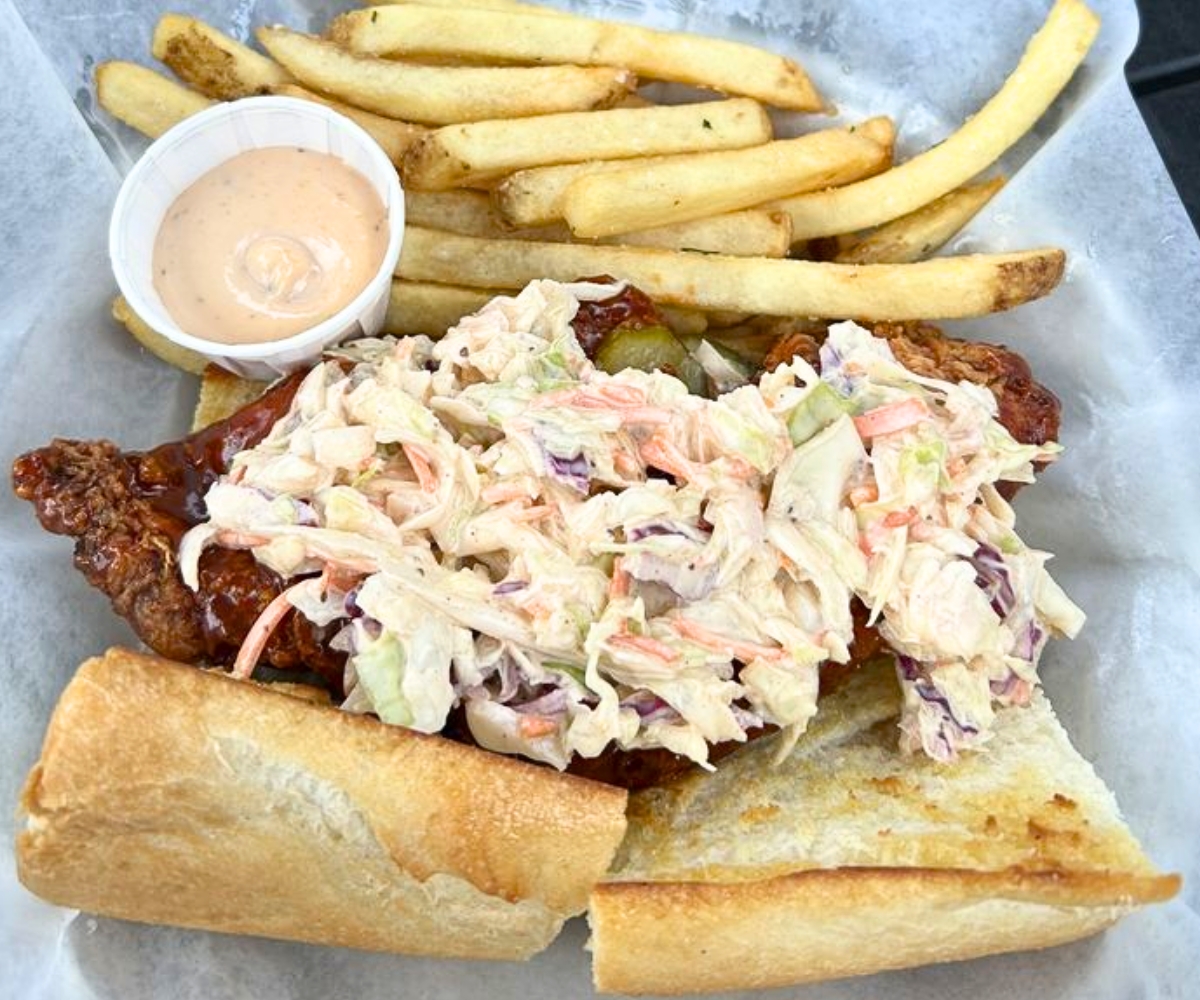 Fried Chicken Po Boy at Frenchie’s On 3rd in McCall, Idaho