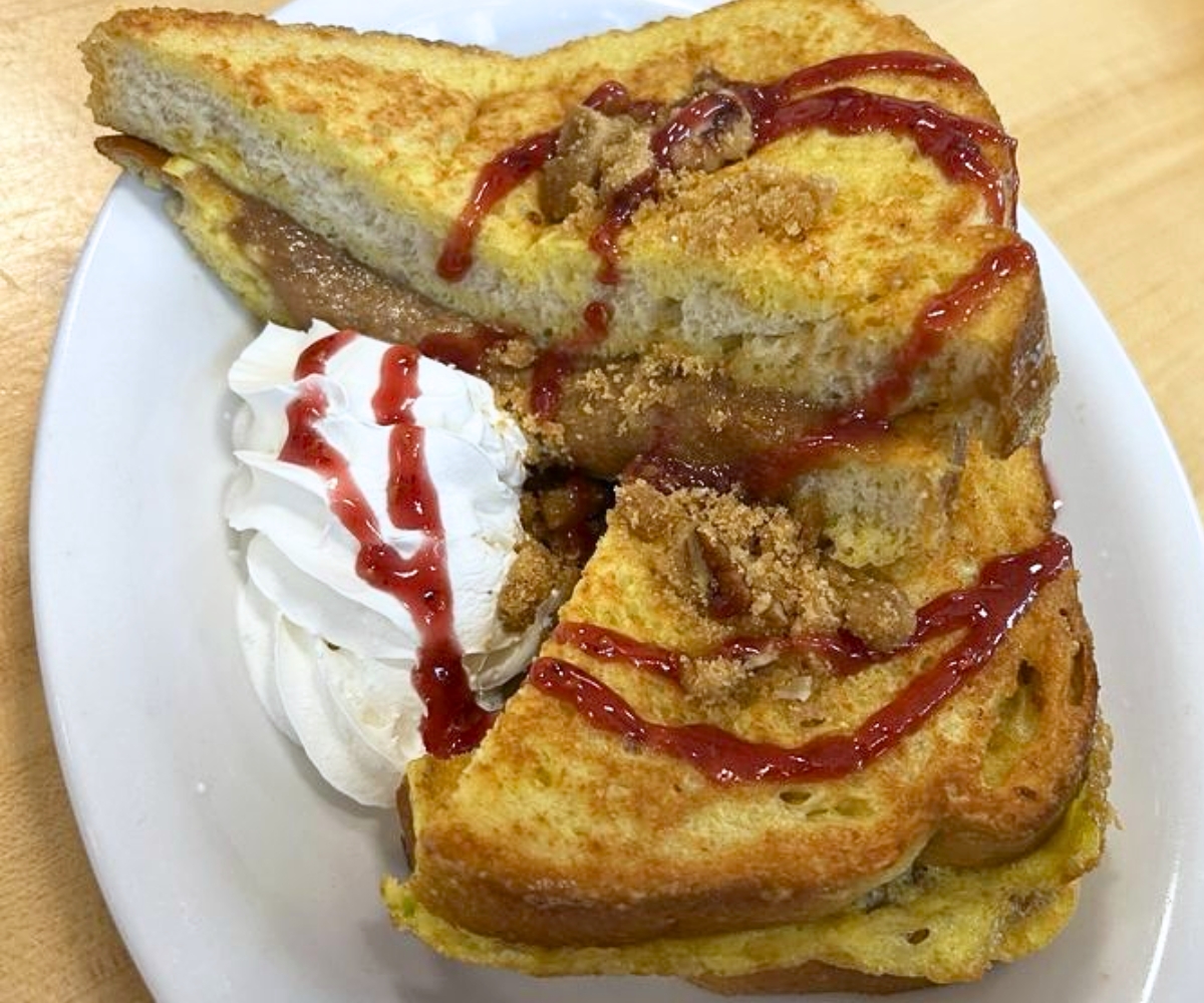 Pecan Praline Stuffed French Toast at SunnySide Cafe in Clemson, SC