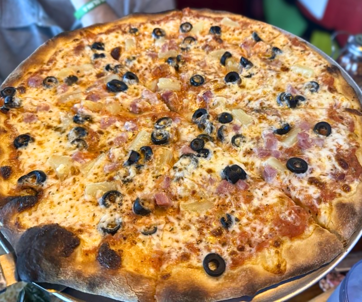 custom Pacman's Luau at Antic Pizza in Hilo, Hawaii