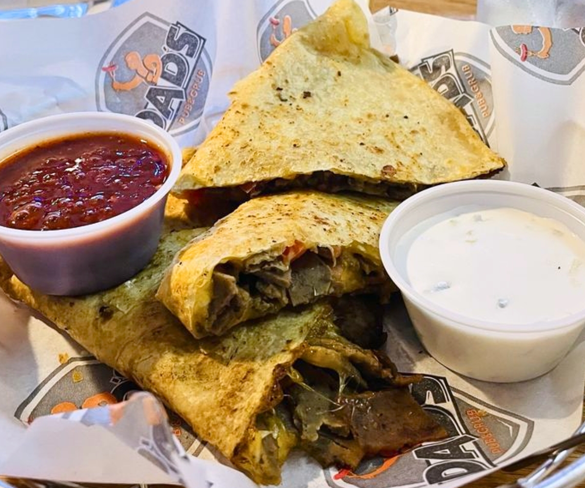 Gyro Quesadilla at Dad's Pub & Grub in Monreoville, PA