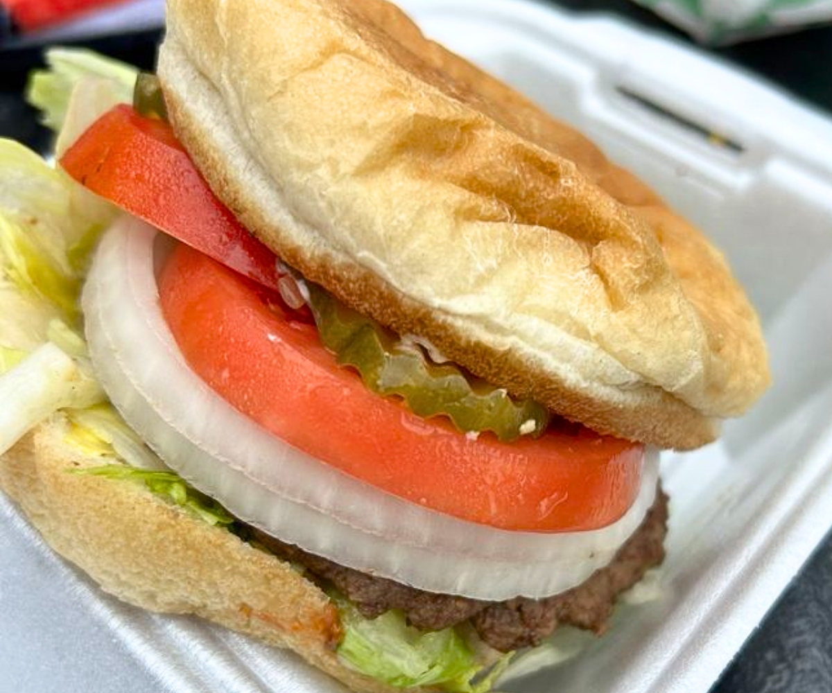 California Burger at Gordy's Hi Hat at Cloquet, Minnesota