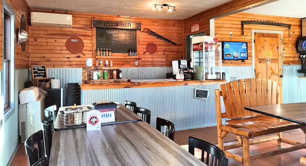 interior of Pizza Mill in Custer, SD