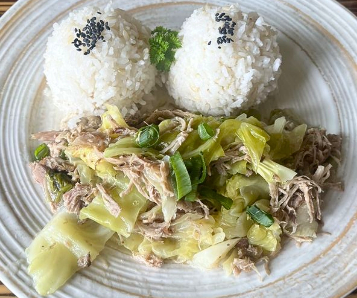 Kalua Pork and Cabbage at Bamboo Restaurant in Hawi, HI