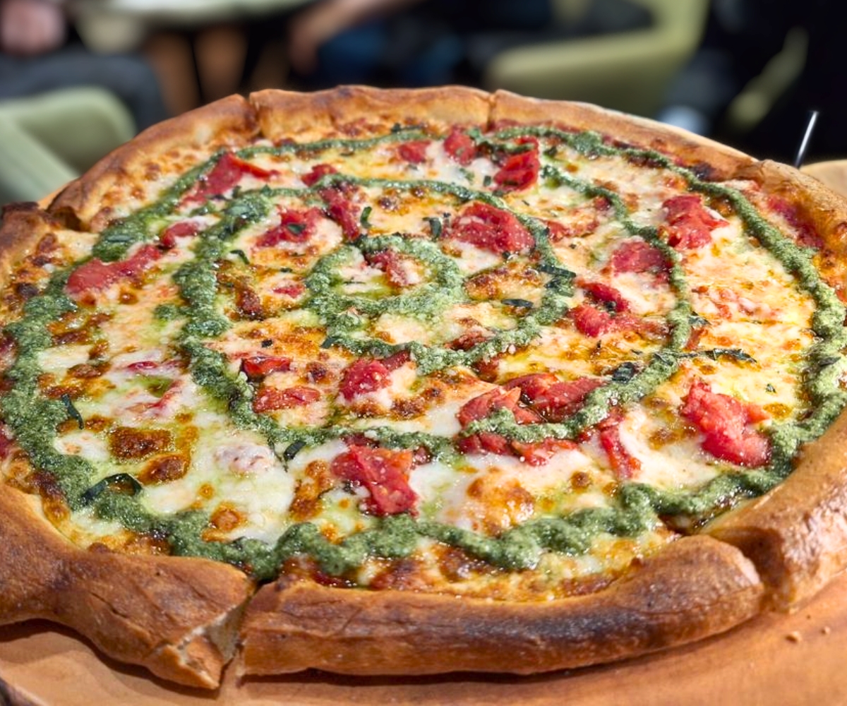 Smoky tomato pizza at Timber Kitchen & Barin Bangor, ME