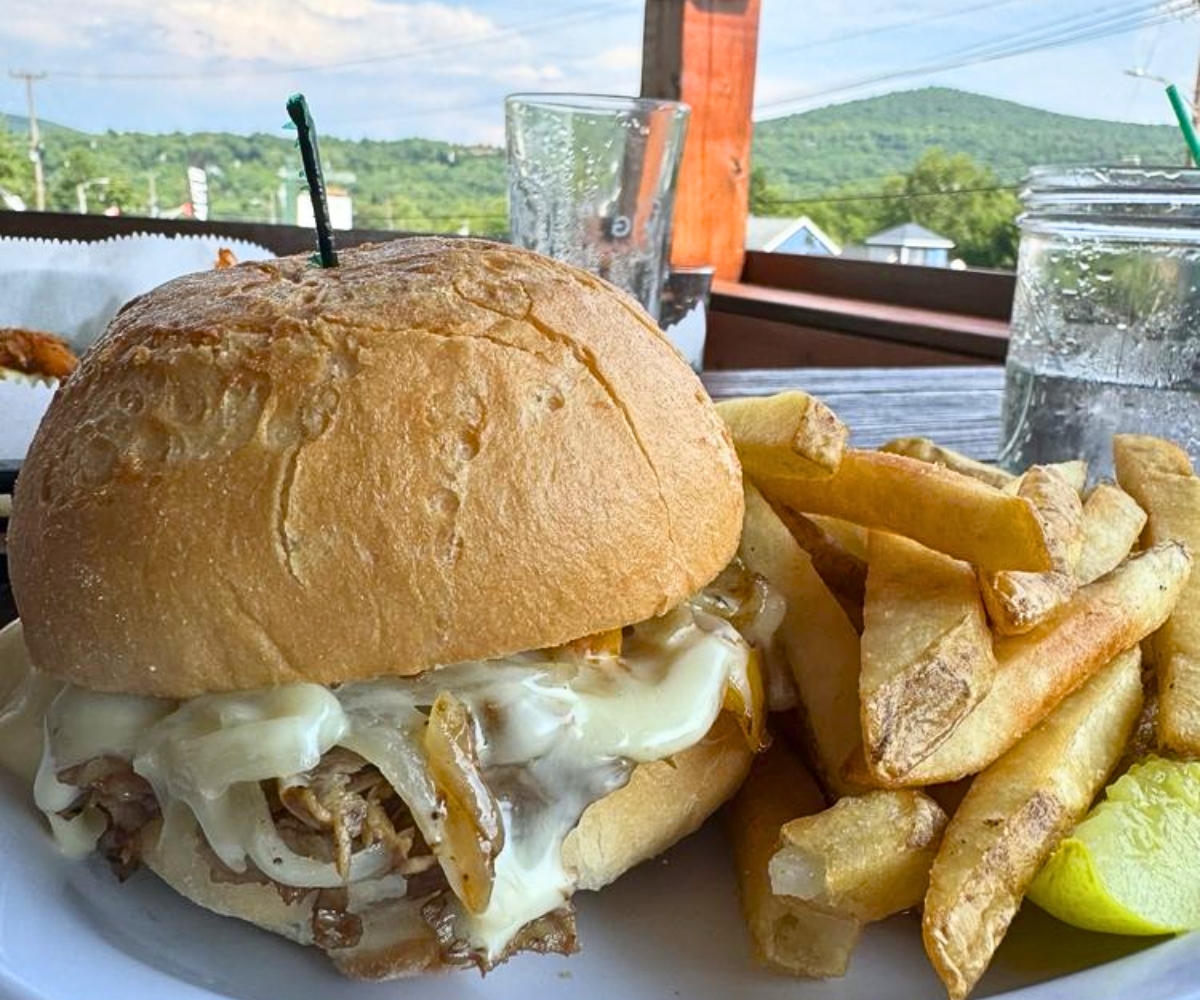 Philly Cheesesteak at Lookout Tavern in Killington, Vermont