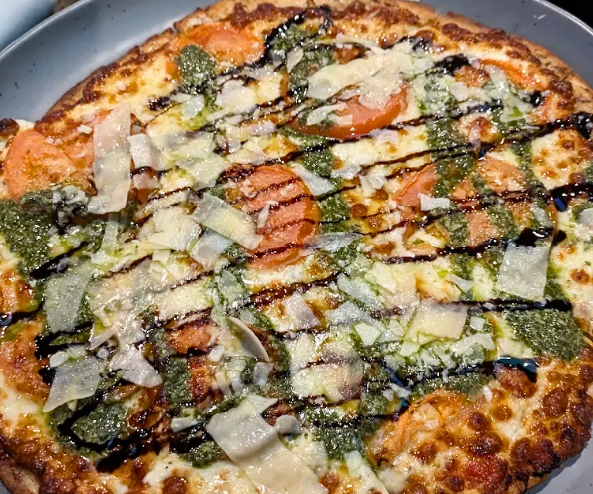 Pesto Margherita Pizza at Black Oak Kitchen & Drinks in Coventry, RI