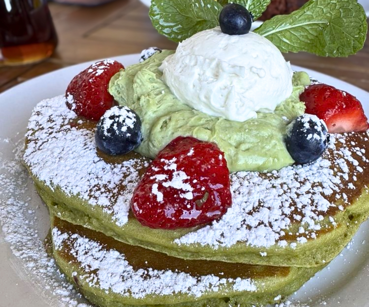 Matcha Berry Pancakes at Garcia Bros Cafe in Santa Clarita, California