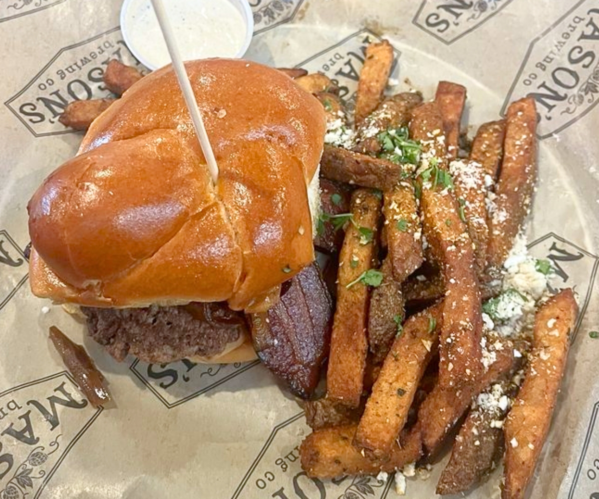 Hound Dog Burger at Mason's Brewing in Brewer, Maine