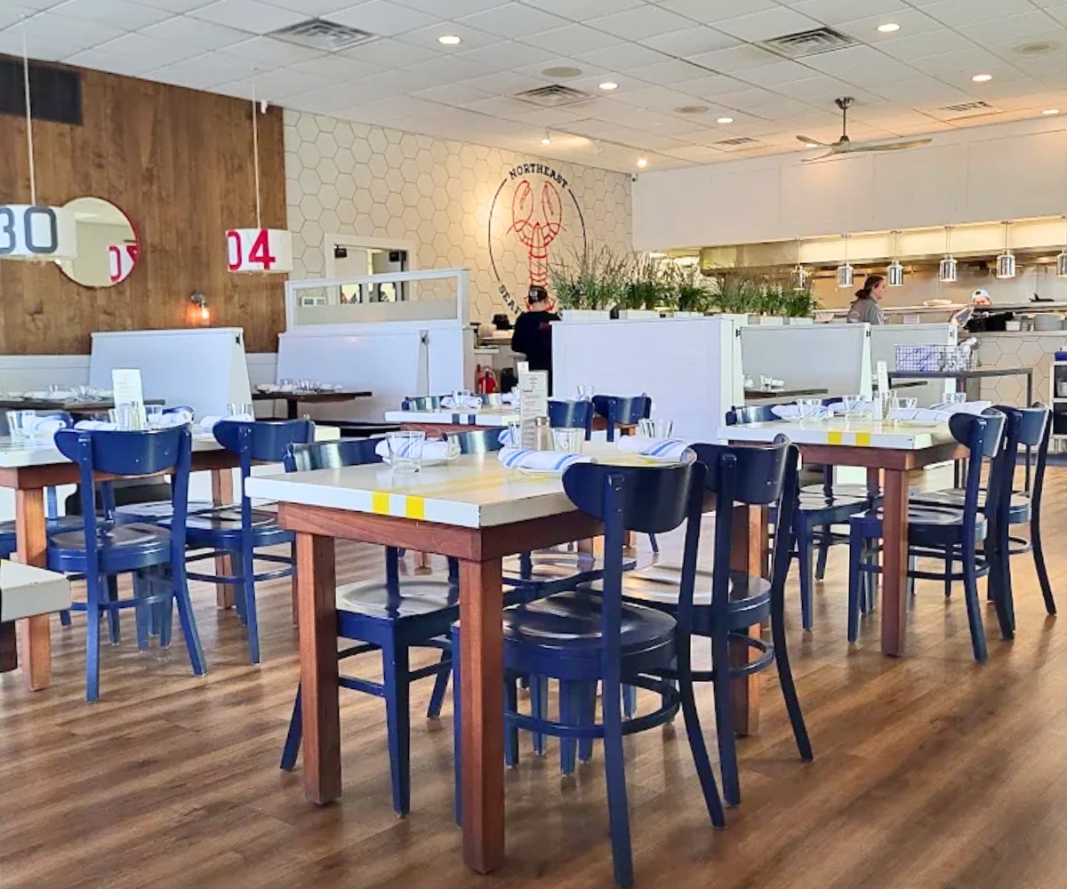 interior of Northeast Seafood Kitchen in Ocean View, DE