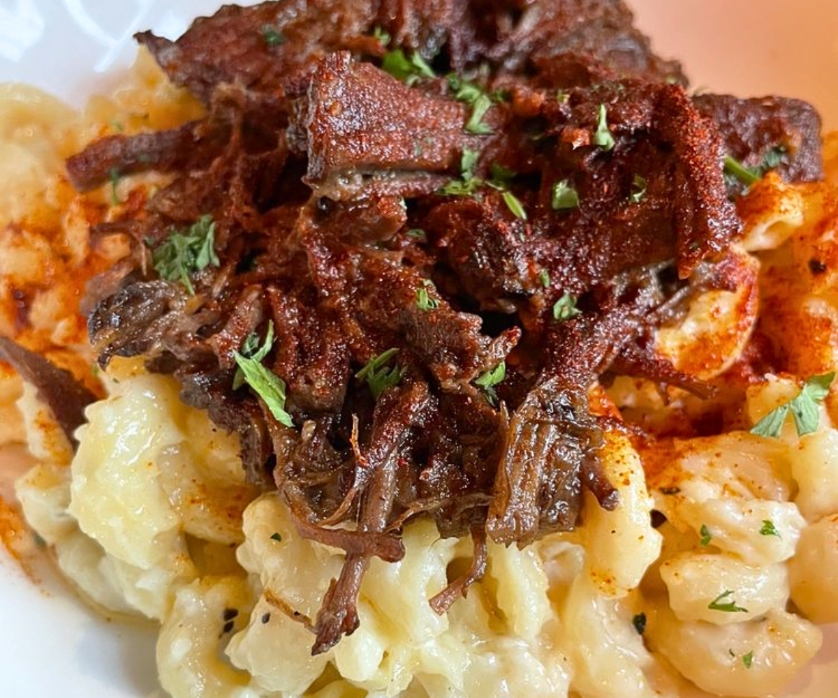 short rib mac and cheese at Lost Dog Cafe & Lounge in Binghamton, New York
