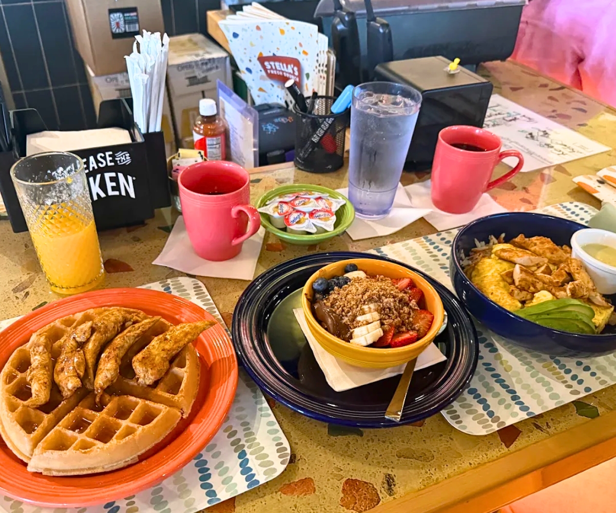 spread at Stella's Fresh Brunch in Pearland, Texas