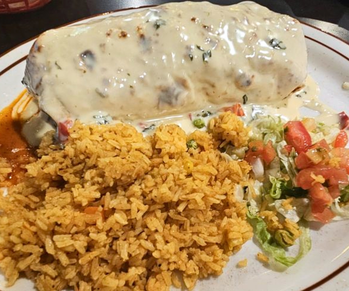 California Burrito at Rodeo Mexican Restaurant in Baseshor, KS