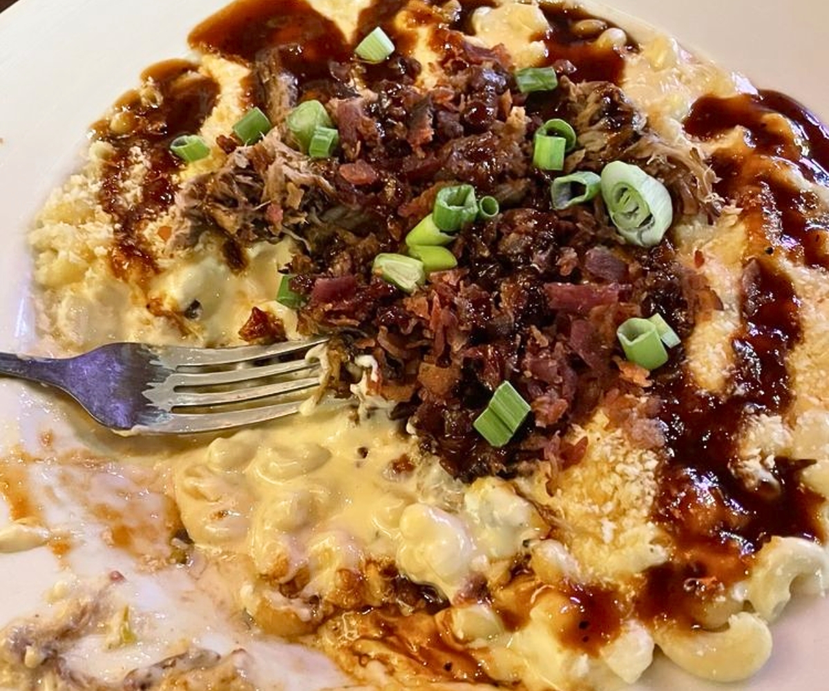 Mac & Cheese with pulled pork at Painted Horse in Bartlesville, Oklahoma