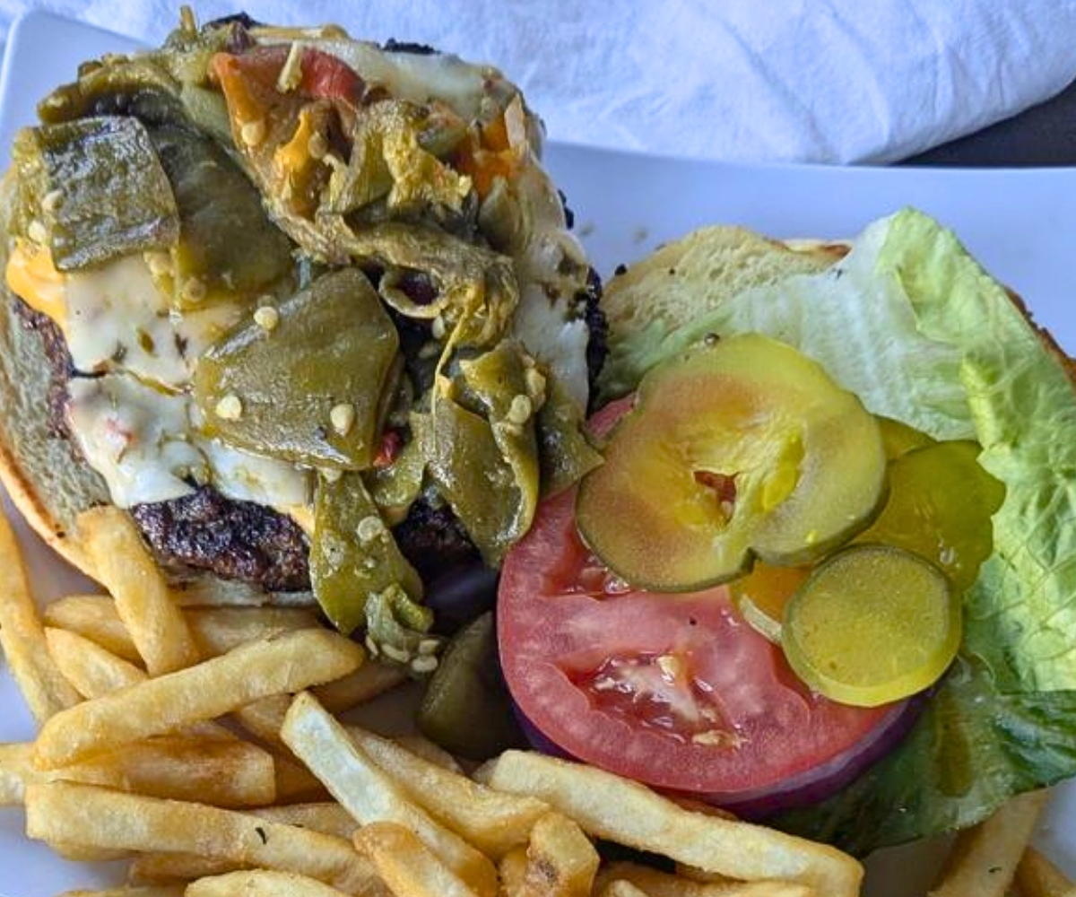 Green Chile Cheeseburger at Yellow Brix Restaurant in Carlsbad, NM