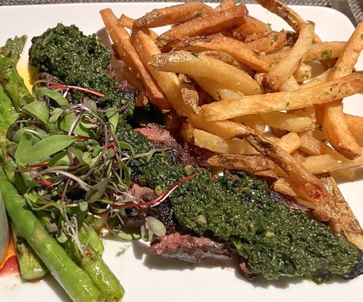 Hanger Steak at Aspen Restaurant and Bar in Old Saybrook, Connecticut