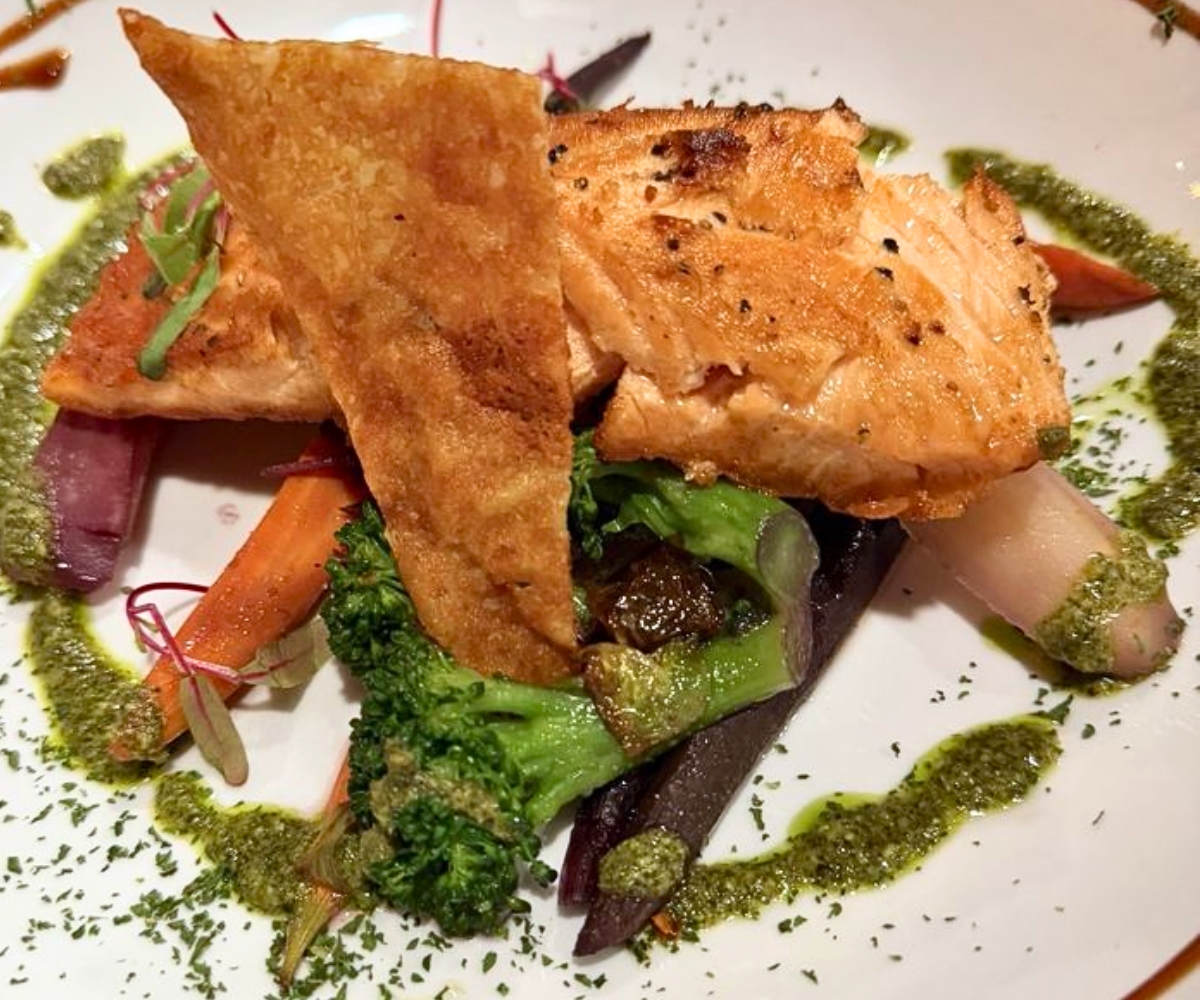 pan-seared salmon at Salty Steer in Wall, SD
