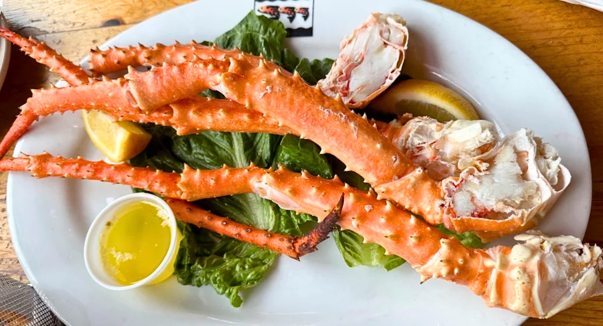 King Crab Legs at Twisted Fish in Juneau, Alaska