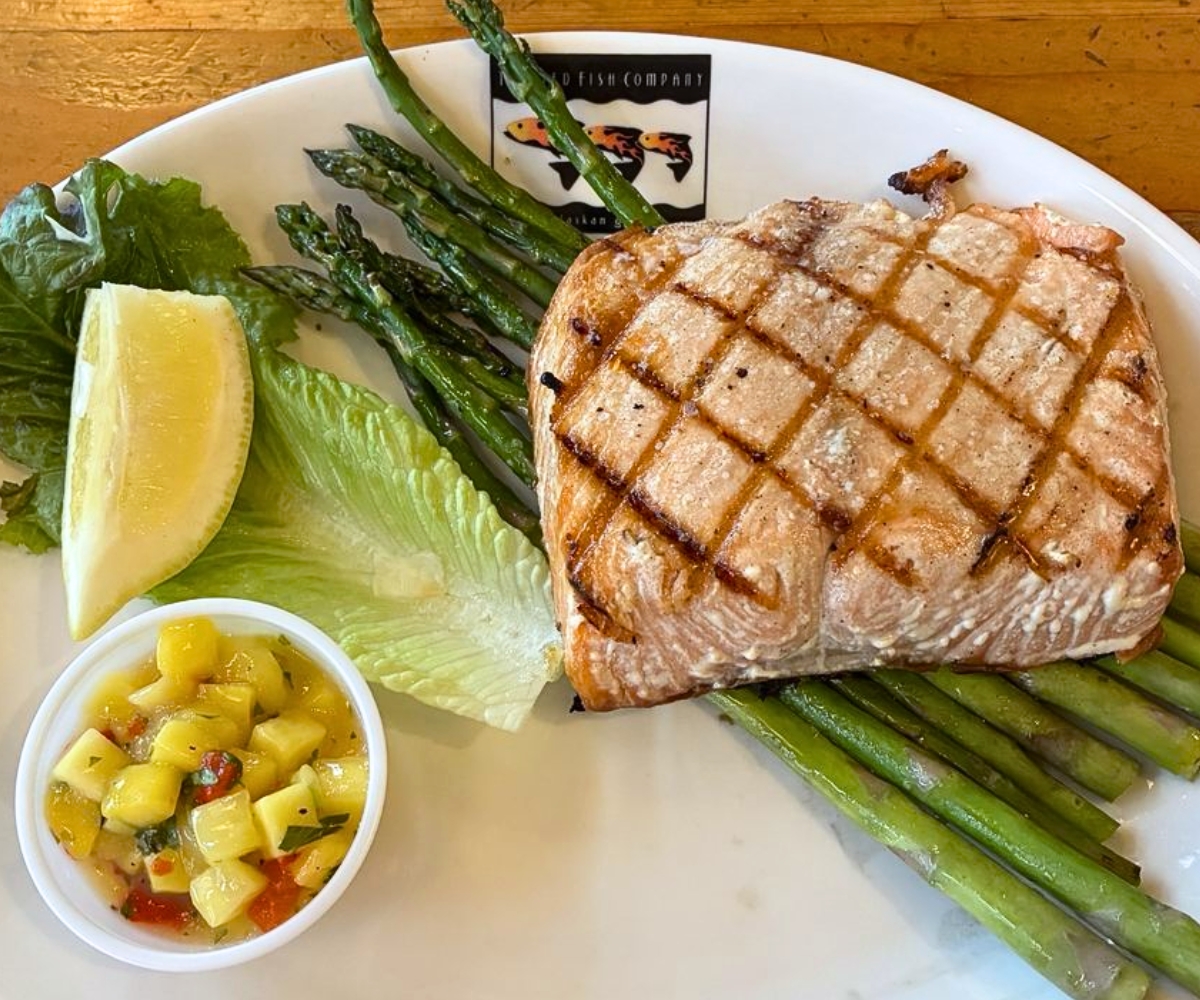 salmon fillet at Twisted Fish in Juneau, Alaska
