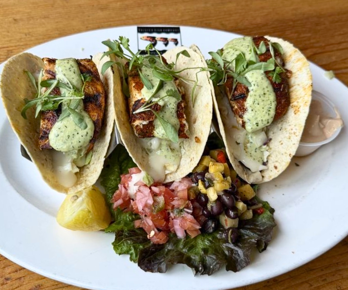 halibut tacos at Twisted Fish in Juneau, AK
